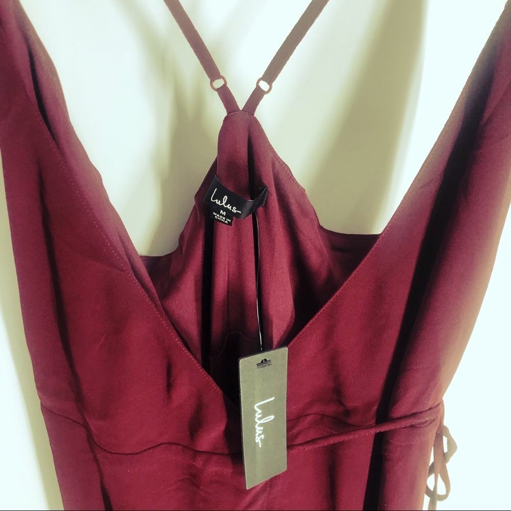 Lulu’s NWT Heroes To Us Dress Burgundy Sz M - Picture 11 of 11